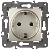 Розетка с заземлением без рамки Эра Elegance 1-м. шампань картинка